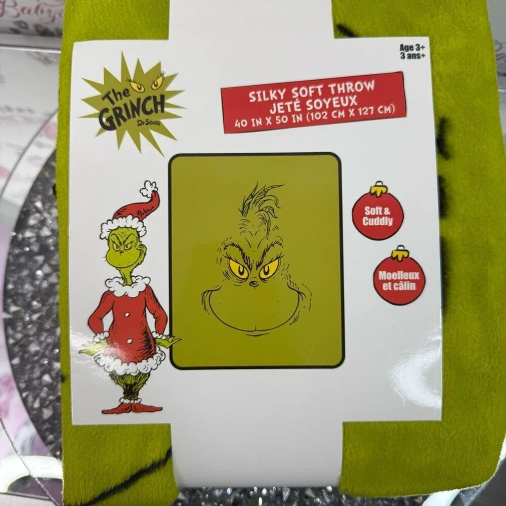The Grinch blanket brand new Christmas neon green Silky Soft Throw Blanket